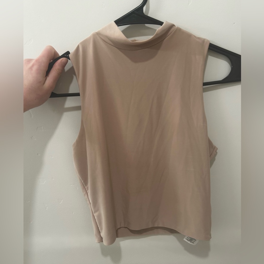 Boohoo Cropped Tank with High Neck
